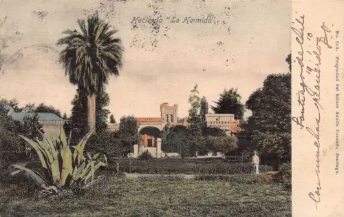 Chile Hacienda Lo Hermida Garten Vintage Postkarte B933