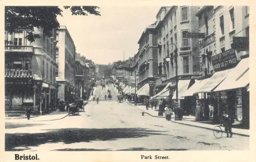 B213 England Bristol Park Street Shops Vintage Postkarte