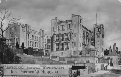 B212 England Bristol Royal Infirmary King Edward VII Memorial Vintage Postkarte