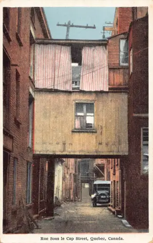 B215 Kanada Rue sous le cap Straße Quebec Street Vintage Postkarte