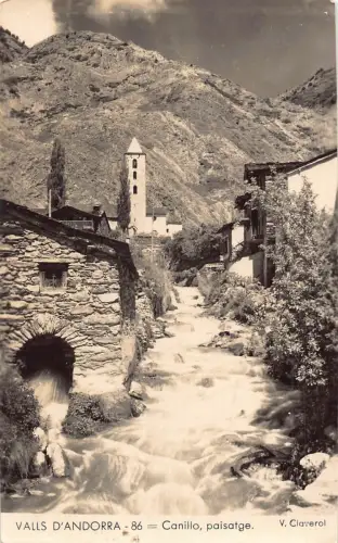 B215 Andorra 1949 Valls d'Andorra Canillo Paisatge Vintage Postkarte