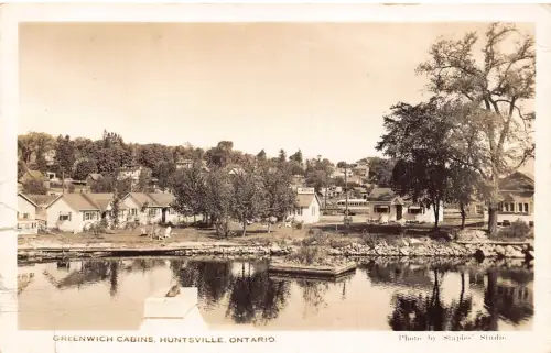 B219 Kanada Greenwich Cabins Huntsville Ontario 1951 RPPC Vintage Postkarte