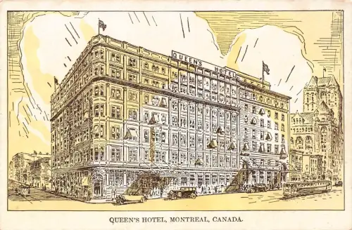B219 Kanada Queen's Hotel Montreal Vintage Postkarte