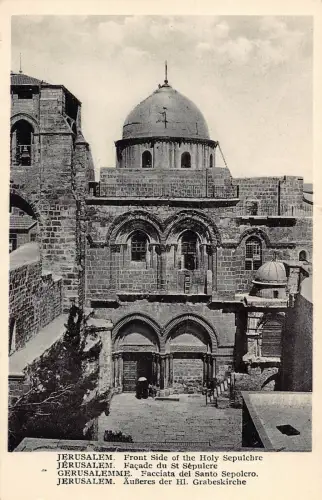 B220 Israel Jerusalem Vorderseite des Heiligen Grabes Vintage Postkarte