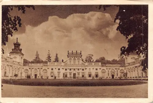 B240 Polen Warschauer Palast mit Wilanowie Palast Vintage Postkarte
