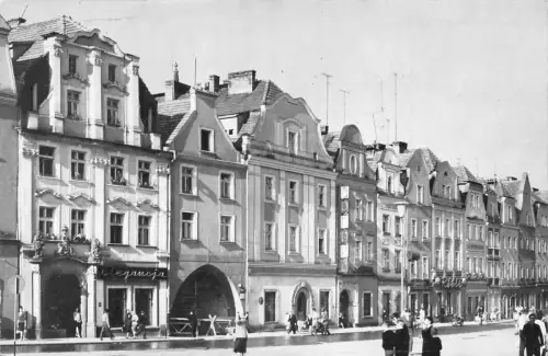 B240 Polen 1965 Boleslawiec Pld pierzeja rynku RPPC Vintage Postkarte