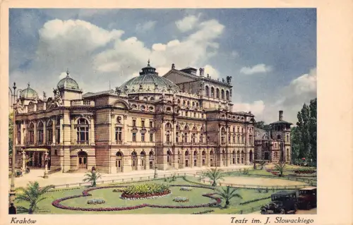 B240 Polen Krakow Teatr im J Slowackiego Theater Vintage Postkarte