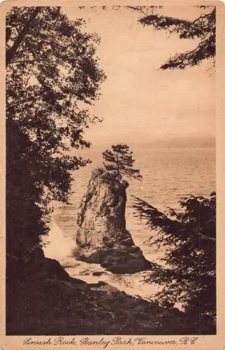 B245 Kanada Livash Rock Stanley Park Vancouver Vintage Postkarte
