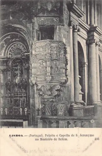 B245 Portugal Lissabon Pulpito e Capella S Jeronymo Kapelle Postkarte