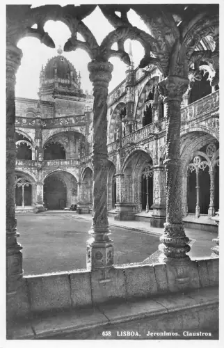 B245 Portugal Lissabon Lisboa Jeronimos Claustros RPPC Vintage Postkarte