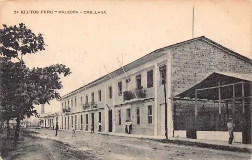 Peru Iquitos Peru Malecon Orellana Vintage Postkarte B948