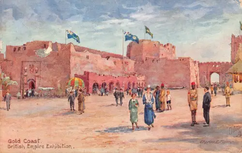 Ghana 1924 Gold Coast British Empire Ausstellung Kunst F Blume Postkarte B949