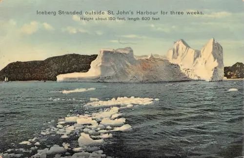 Kanada Eisberg vor St John's Harbour gestrandet Vintage Postkarte B964