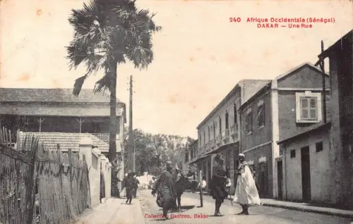 Senegal Dakar Une Rue Street Ureinwohner Ethno Vintage Postkarte B964