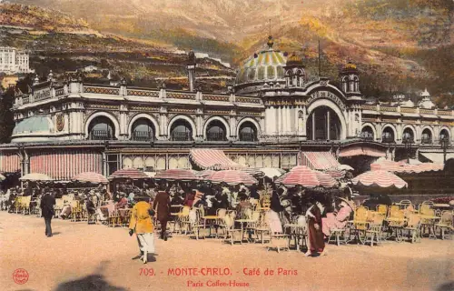 Monaco Monte-Carlo Cafe de Paris Kaffeehaus Vintage Postkarte B964
