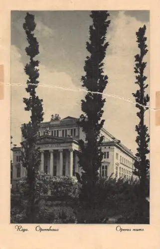 Lettland Riga Opernhaus Opernnamen Opernhaus Vintage Postkarte