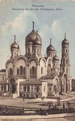 L038 Polen Warschau Russische Kirche Vintage Postkarte