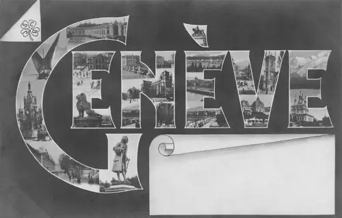 L106 Schweiz Genf Großbrief Mehrfachansichten Vintage Postkarte