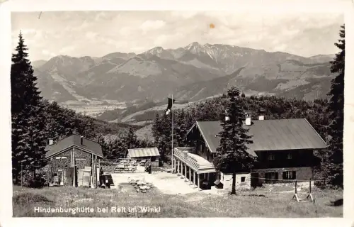 Deutschland Hindenburghuette bei Reit im Winklhütte Berg Vintage Postkarte