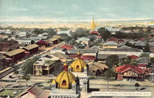 L255 Burma Myanmar Rangun Gesamtansicht Postkarte