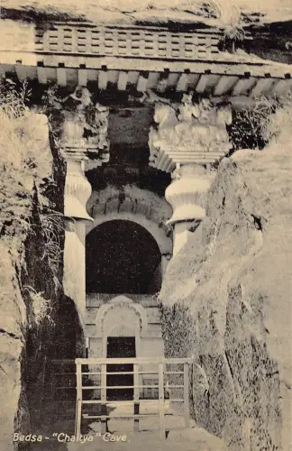 L377 Indien Bedsa Chaitya Höhle Vintage Postkarte