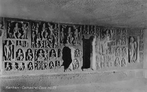 L378 Indien Kanheri Kathedrale Höhle Nr 29 Vintage Postkarte