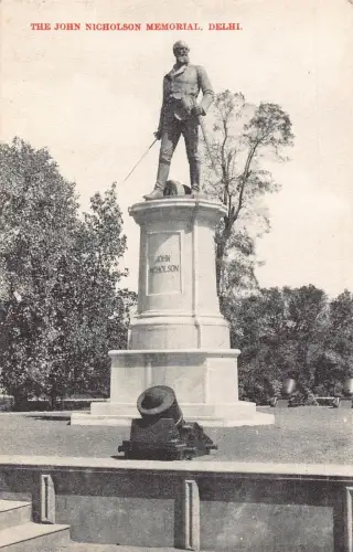 L377 Indien The John Nicholson Memorial Delhi Statue Vintage Postkarte