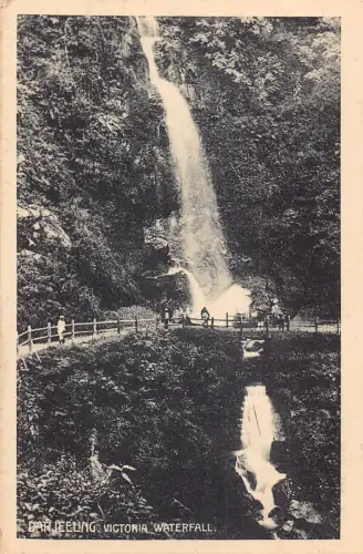 L377 Indien Darjeeling Victoria Wasserfall Brücke Vintage Postkarte