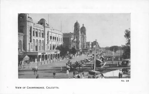 L379 Indien Kalkutta Ansicht von Chowringhee Autos W Leslie & Co Vintage Postkarte