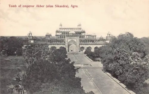L378 Indien Grabmal Kaiser Akber alias Sikandra Agra Vintage Postkarte