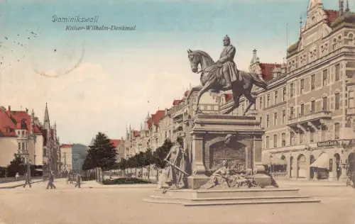 A168 Polen Danzig Danzig Dominikswallstraße Kaiser Wilhelm Denkmal Postkarte