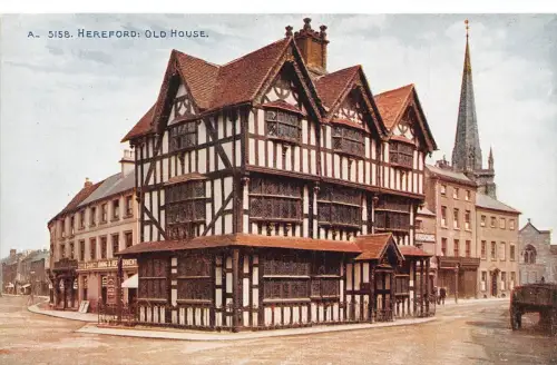 L235 England Hereford Old House Dining and Refreshment Shop Vintage Postkarte