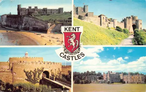L236 England 1977 Kent Castles Kingsgate Dover Deal Leeds Wappen Postkarte
