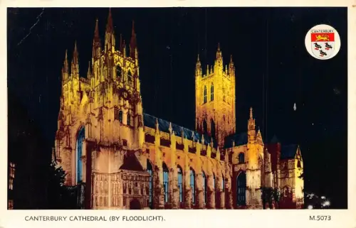 L236 England Canterbury Kathedrale bei Flutlicht Postkarte