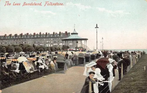 L237 England Folkestone The Leas Bandstand Rikscha Lounge Chair Postkarte