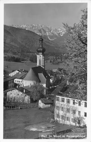 L219 Deutschland Reit im Winkl m Kaisergebirge Blühender Baum Vintage Postkarte