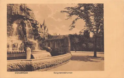 Deutschland Osnabrück Bergmannsbrunnen Brunnen Vintage Postkarte