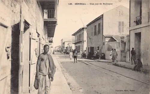 Senegal Rufisque Street View Boy People Vintage Postkarte