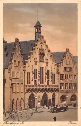 Deutschland Frankfurt a M Roemer Auto Oldtimer Postkarte