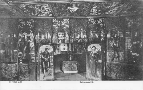 Deutschland Goslar Rathaussaal Saal Vintage Postkarte