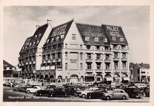 Niederlande 1956 Noordwijk aan Zee Cars Palace Hotel Vintage Postkarte