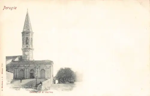 Italien Perugia Chiesa di S Pietro Kirche Vintage Postkarte