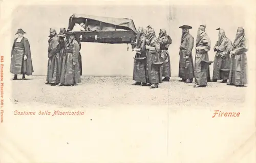 Italien Florenz Firenze Kostüm della Misericordia Mönche Uniformen Postkarte