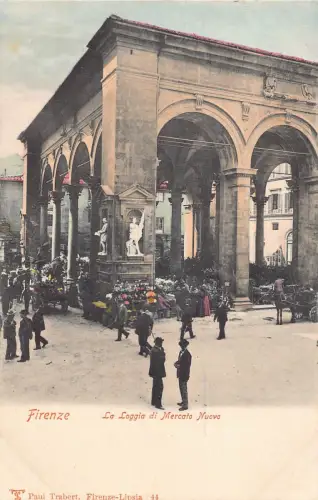 Italien Firenze Florenz La Loggia di Mercato Nuovo Markt Vintage Postkarte