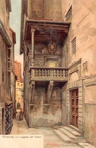 Italien Firenze Florenz La Loggetta del Vasari Vintage Postkarte