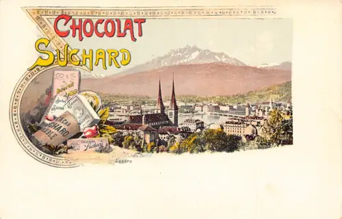 Werbung Schokolade Suchard Schweiz Luzern Luzern Pilatus Postkarte B977