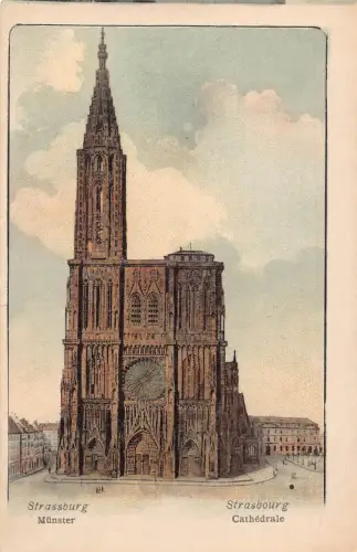 Frankreich Strassburg Straßburg Münster Vintage Postkarte B995