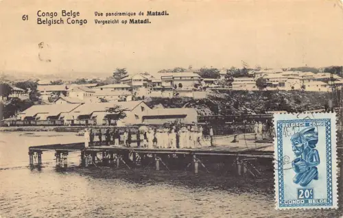 Belgisch Kongo Matadi Panorama Vintage Postkarte B982