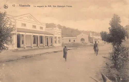 Belgisch-Kongo Kalemie Albertville Shop von MM Van Obbergen Freres Postkarte B984