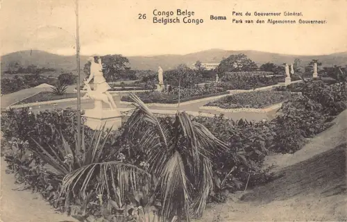Belgisch Kongo Boma Park des Generalgouverneurs 1913 Vintage Postkarte B984